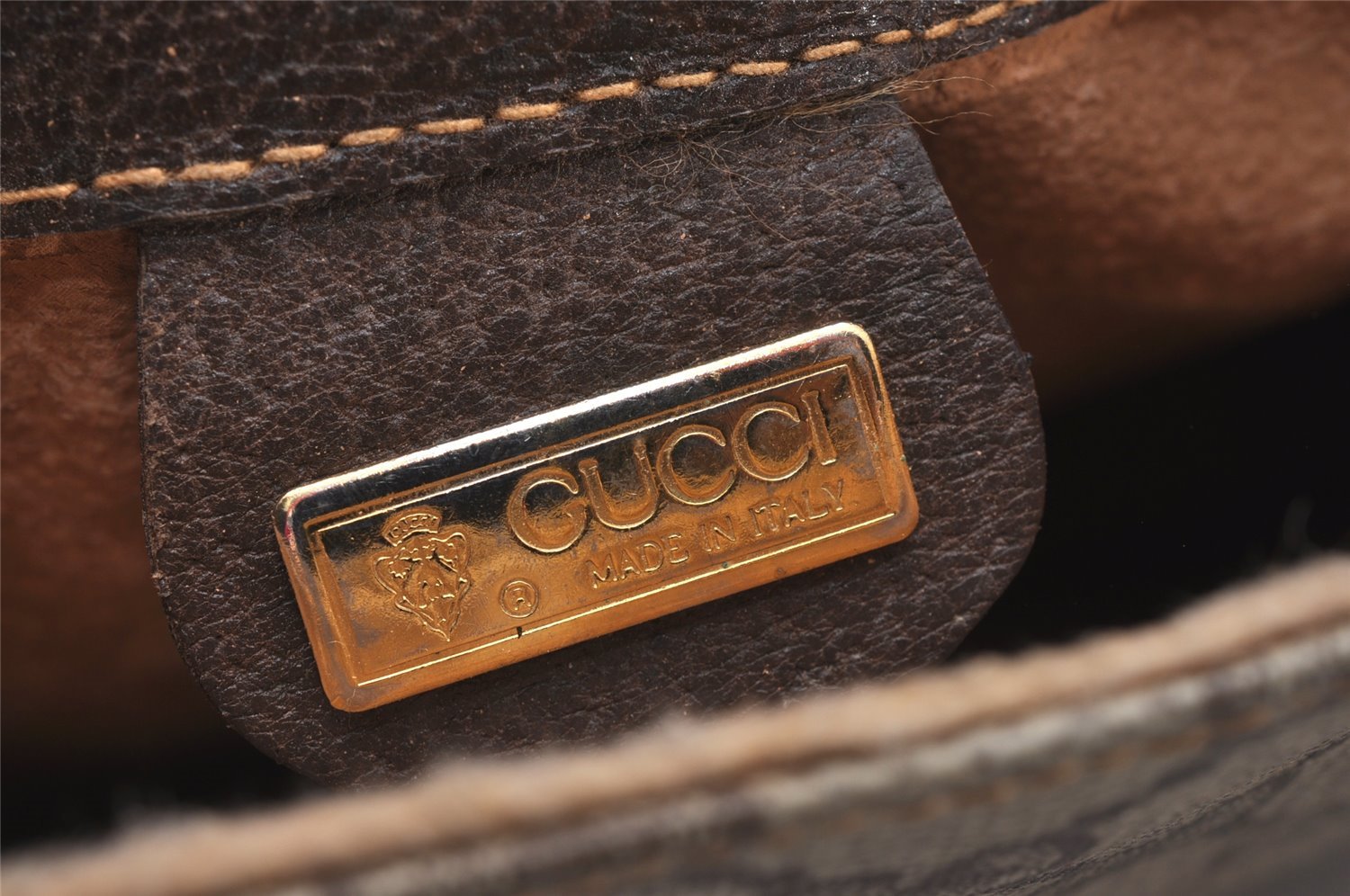 Authentic GUCCI Shoulder Cross Body Bag Purse GG PVC Leather Brown Junk 5487I