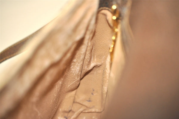 Authentic GUCCI Shoulder Cross Body Bag Purse GG PVC Leather Brown Junk 5487I