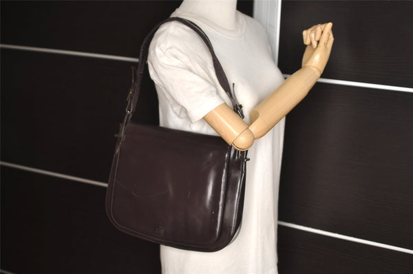 Authentic GUCCI Vintage Shoulder Bag Purse Leather 0013195 Brown 5488I