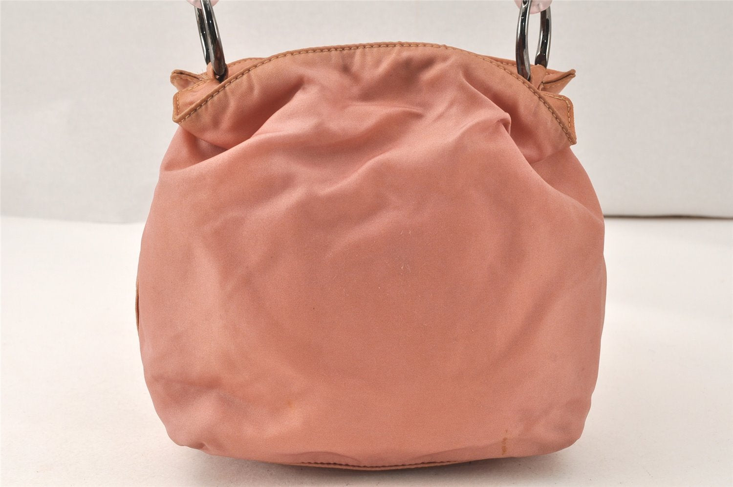 Authentic Christian Dior Maris Pearl Hand Bag Purse Nylon Pink Junk 5488K