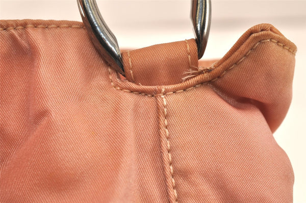 Authentic Christian Dior Maris Pearl Hand Bag Purse Nylon Pink Junk 5488K
