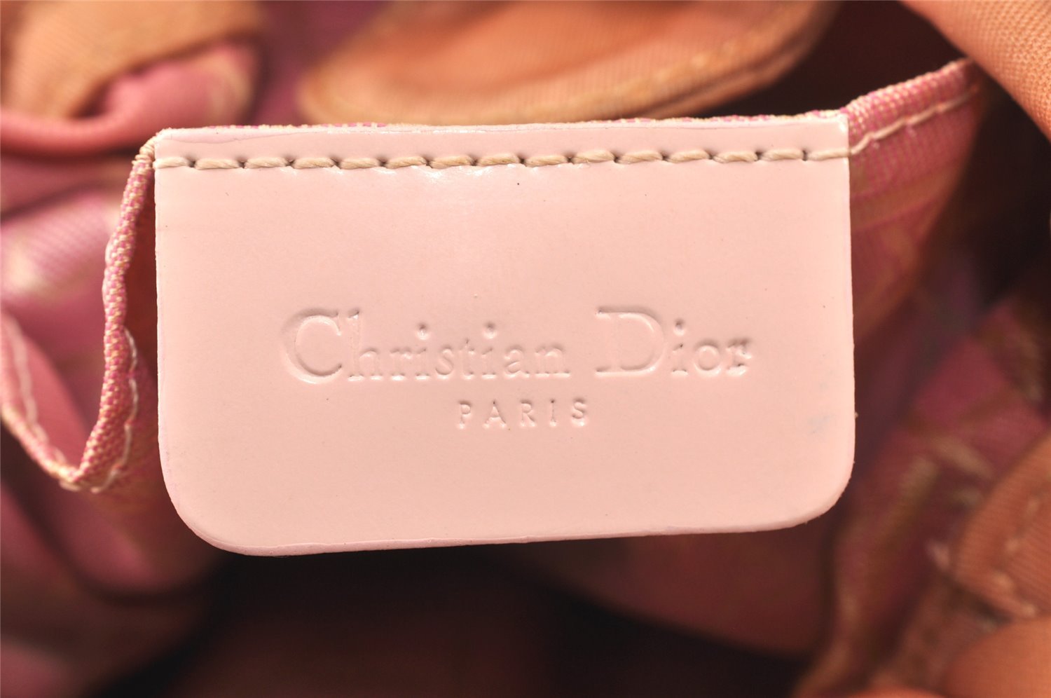 Authentic Christian Dior Maris Pearl Hand Bag Purse Nylon Pink Junk 5488K