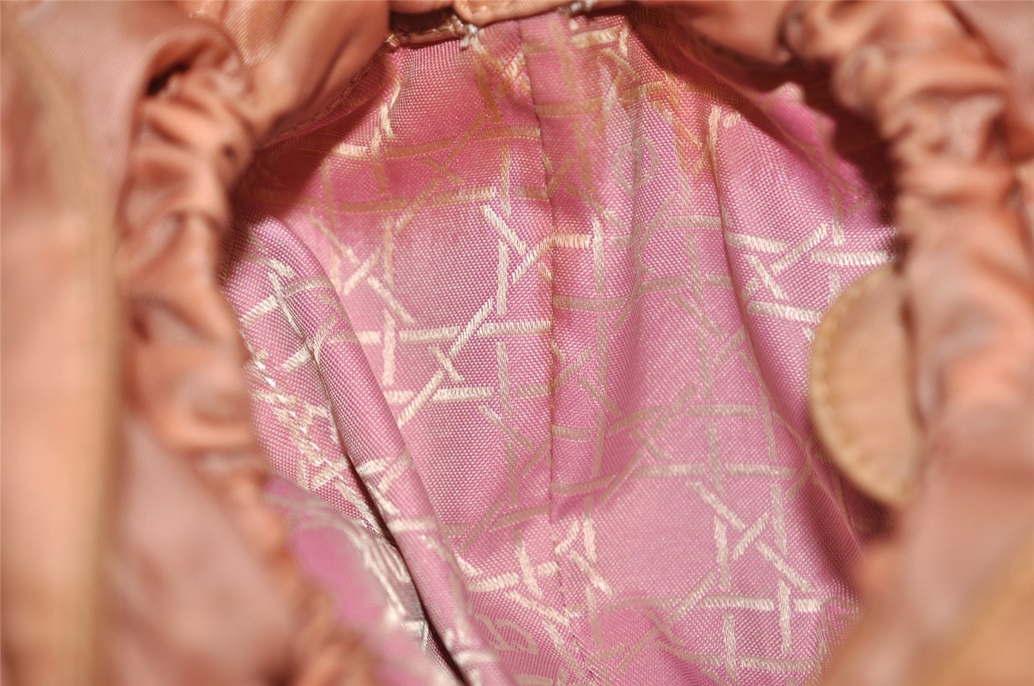 Authentic Christian Dior Maris Pearl Hand Bag Purse Nylon Pink Junk 5488K