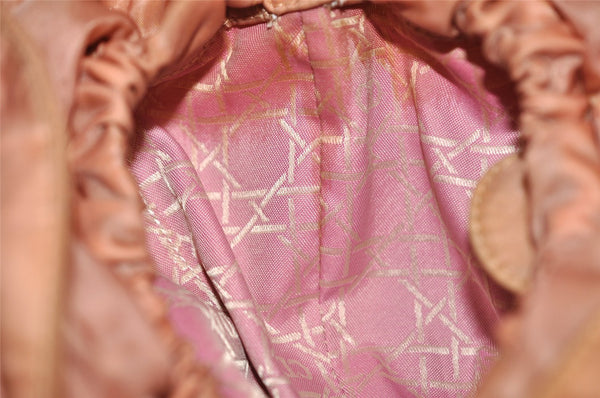 Authentic Christian Dior Maris Pearl Hand Bag Purse Nylon Pink Junk 5488K