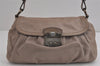 Authentic PRADA VITELLO BELT Leather Shoulder Hand Bag Purse BR2759 Gray 5489J