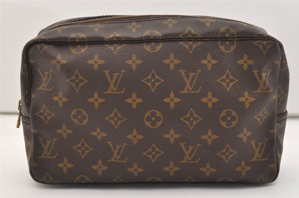 Auth Louis Vuitton Monogram Trousse Toilette 28 Clutch Hand Bag M47522 LV 5490J