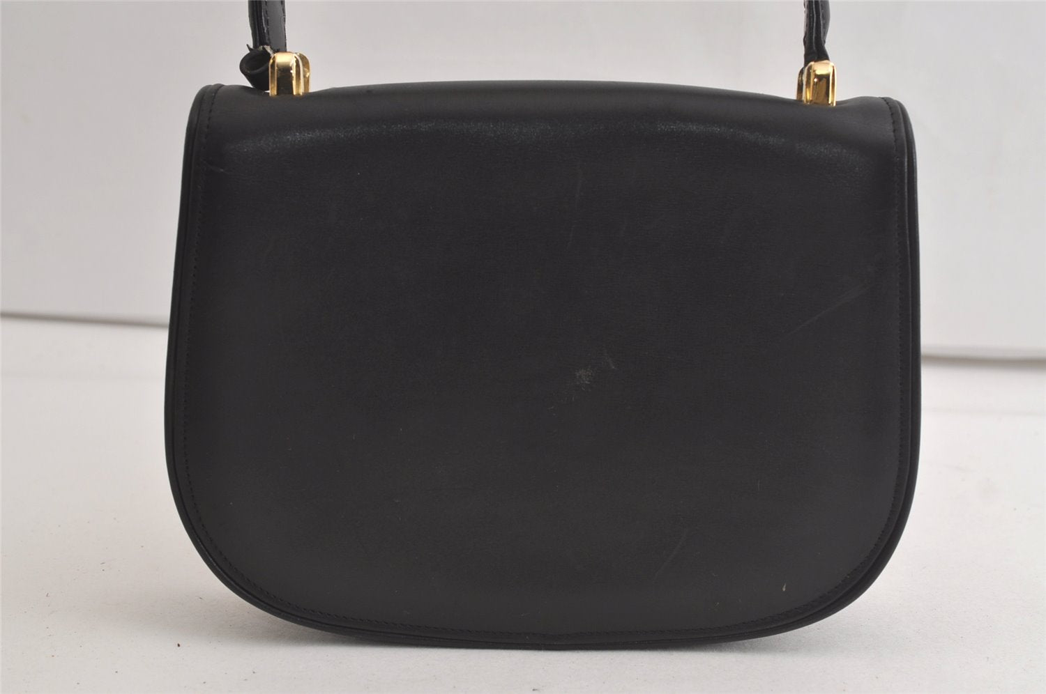 Authentic GUCCI Vintage Hand Bag Purse Leather Black Junk 5490K