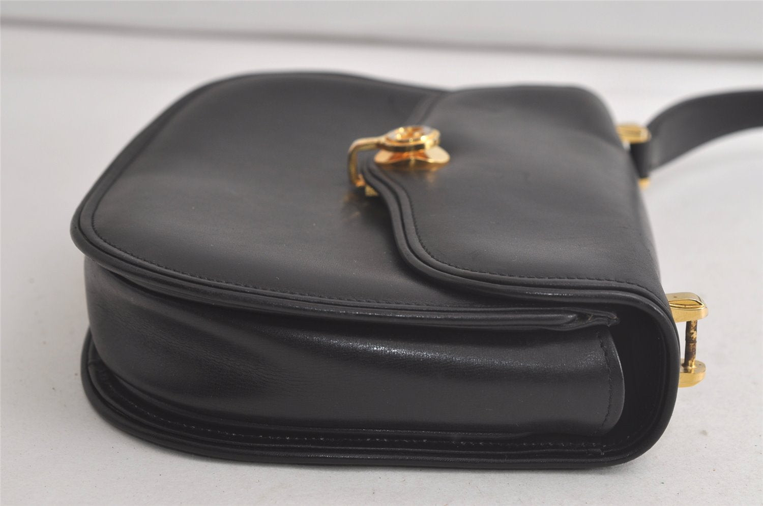 Authentic GUCCI Vintage Hand Bag Purse Leather Black Junk 5490K