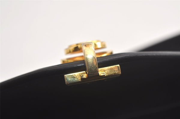 Authentic GUCCI Vintage Hand Bag Purse Leather Black Junk 5490K