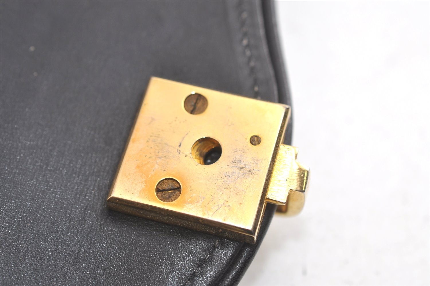 Authentic GUCCI Vintage Hand Bag Purse Leather Black Junk 5490K
