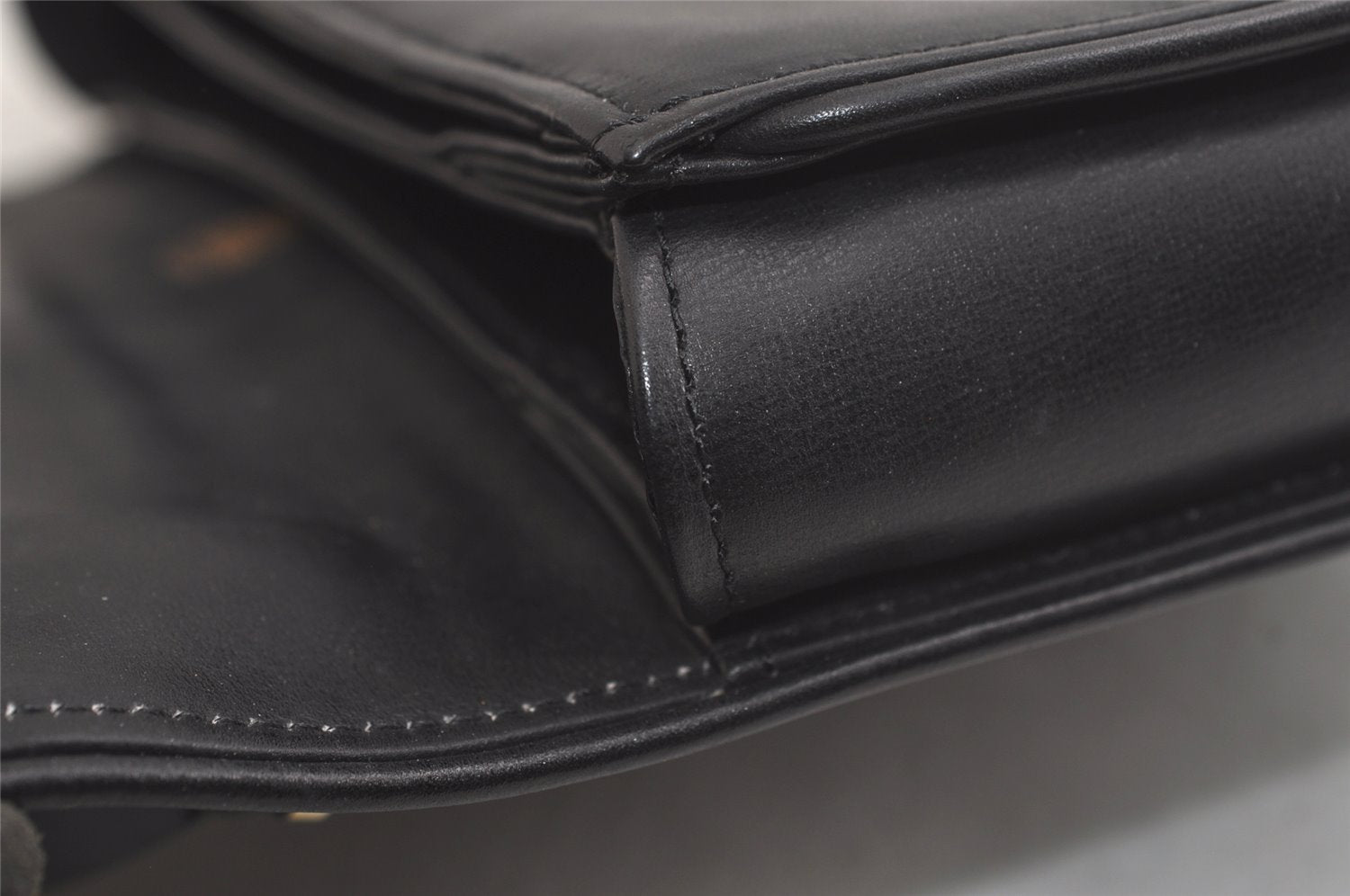 Authentic GUCCI Vintage Hand Bag Purse Leather Black Junk 5490K