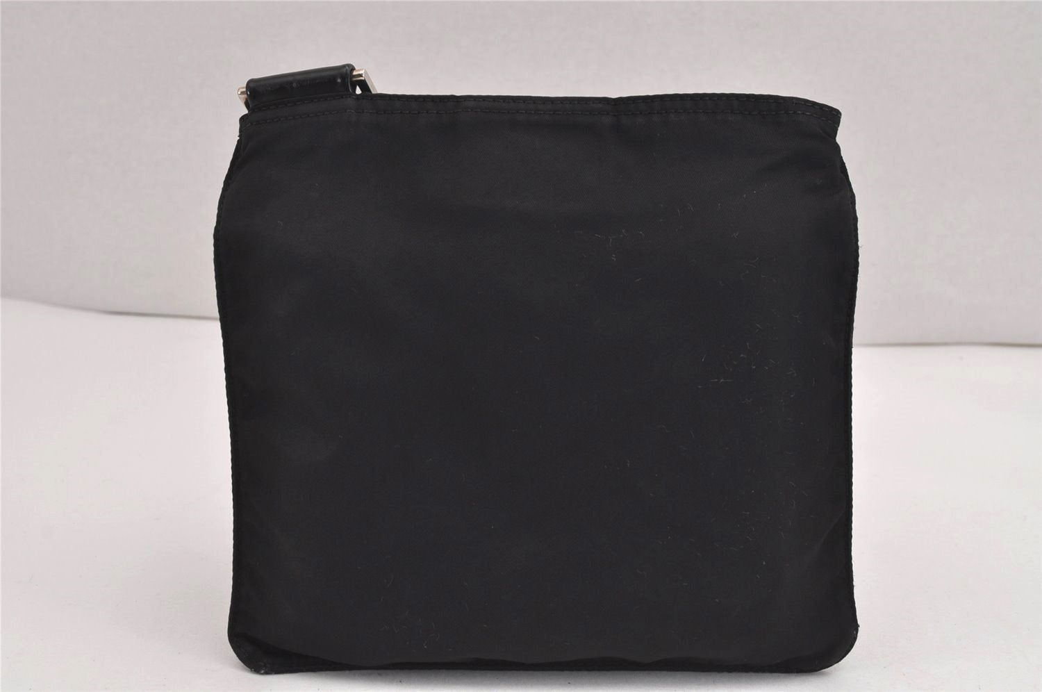 Authentic PRADA Nylon Tessuto Leather Shoulder Cross Body Bag Purse Black 5491J