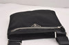 Authentic PRADA Nylon Tessuto Leather Shoulder Cross Body Bag Purse Black 5491J