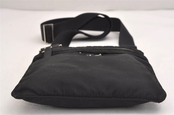 Authentic PRADA Nylon Tessuto Leather Shoulder Cross Body Bag Purse Black 5491J
