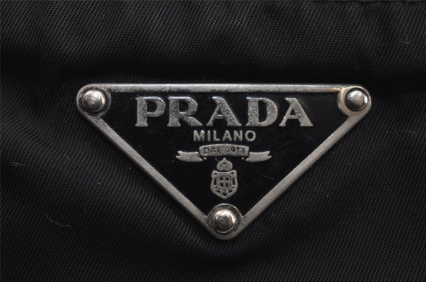 Authentic PRADA Nylon Tessuto Leather Shoulder Cross Body Bag Purse Black 5491J