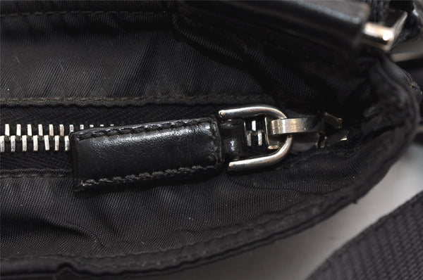 Authentic PRADA Nylon Tessuto Leather Shoulder Cross Body Bag Purse Black 5491J