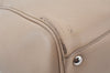 Authentic Salvatore Ferragamo Gancini Leather Shoulder Tote Bag Beige 5492K