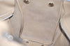 Authentic Salvatore Ferragamo Gancini Leather Shoulder Tote Bag Beige 5492K