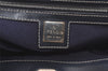 Authentic FENDI Zucchino Shoulder Tote Bag Canvas Leather Navy Blue 5493K