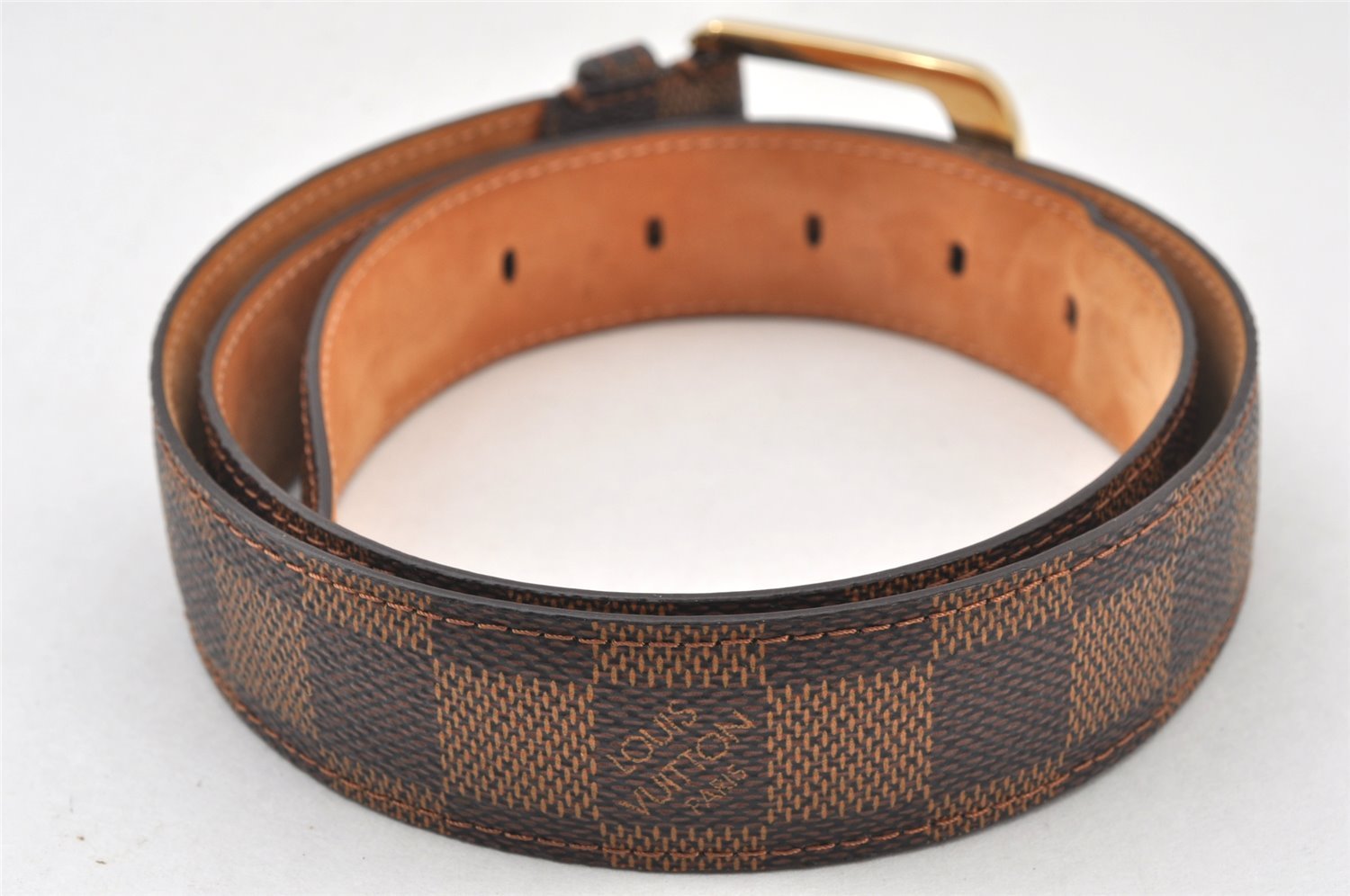 Authentic Louis Vuitton Damier Ceinture Ellipse Belt 85cm 33.5