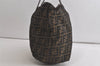 Authentic FENDI Vintage Zucca Shoulder Tote Bag Nylon Leather Brown Junk 5495K