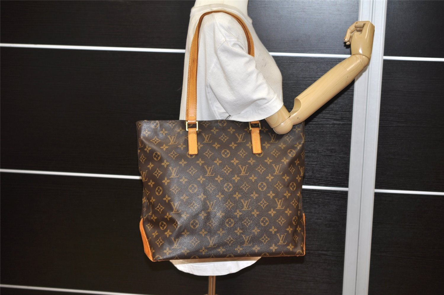 Authentic Louis Vuitton Monogram Cabas Mezzo Shoulder Tote Bag M51151 LV 5500K