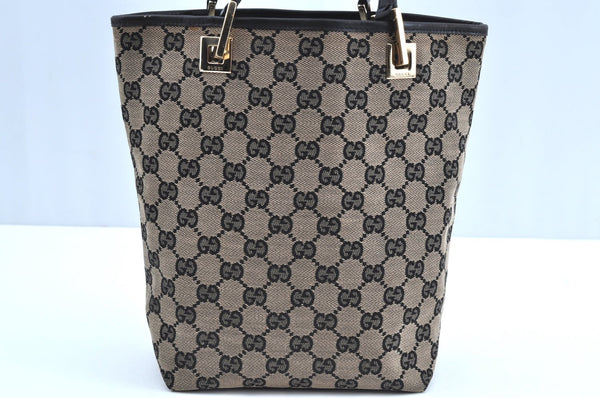 Authentic GUCCI Shoulder Tote Bag Purse GG Canvas Leather 0021099 Black 5501H