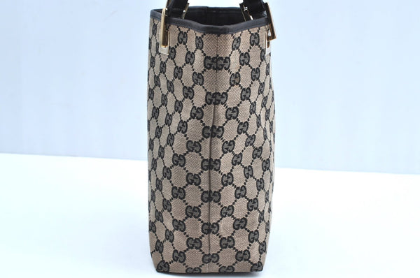 Authentic GUCCI Shoulder Tote Bag Purse GG Canvas Leather 0021099 Black 5501H