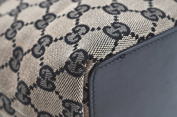 Authentic GUCCI Shoulder Tote Bag Purse GG Canvas Leather 0021099 Black 5501H