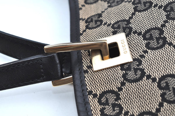 Authentic GUCCI Shoulder Tote Bag Purse GG Canvas Leather 0021099 Black 5501H