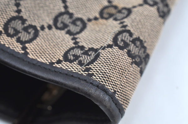 Authentic GUCCI Shoulder Tote Bag Purse GG Canvas Leather 0021099 Black 5501H