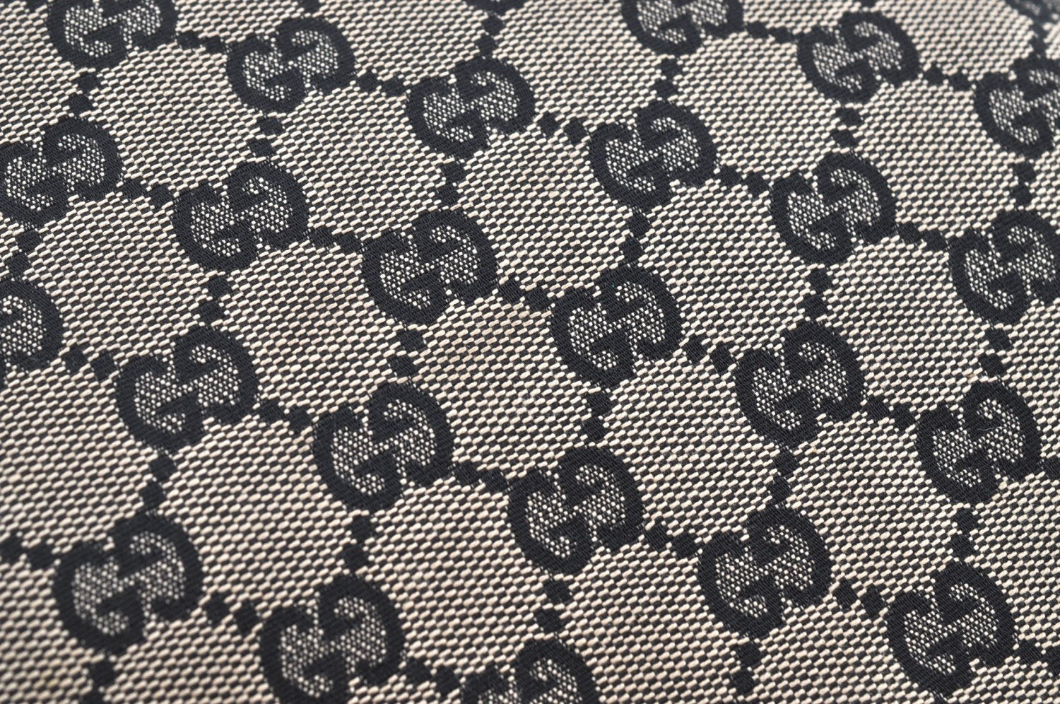 Authentic GUCCI Shoulder Tote Bag Purse GG Canvas Leather 0021099 Black 5501H