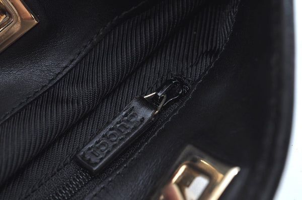 Authentic GUCCI Shoulder Tote Bag Purse GG Canvas Leather 0021099 Black 5501H