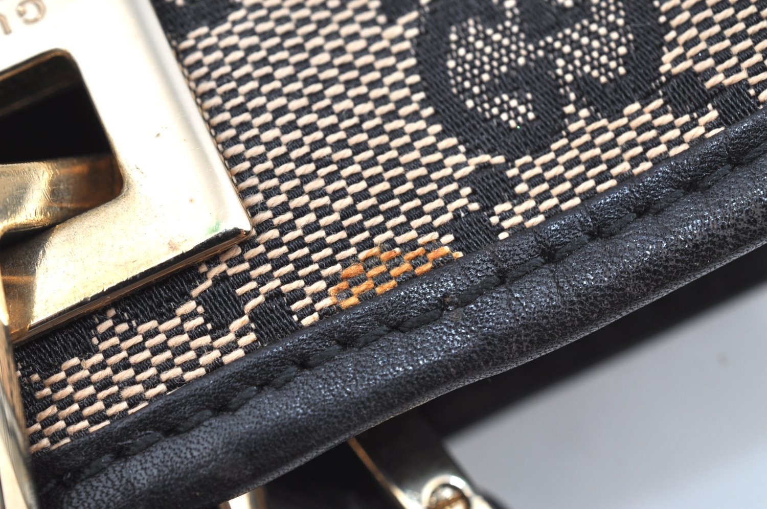 Authentic GUCCI Shoulder Tote Bag Purse GG Canvas Leather 0021099 Black 5501H