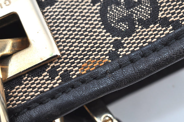 Authentic GUCCI Shoulder Tote Bag Purse GG Canvas Leather 0021099 Black 5501H