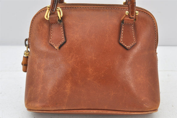 Authentic GUCCI Bamboo 2Way Shoulder Hand Bag Purse Leather Brown Junk 5502K