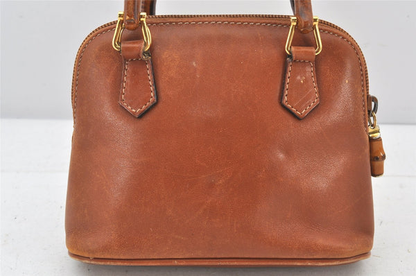 Authentic GUCCI Bamboo 2Way Shoulder Hand Bag Purse Leather Brown Junk 5502K