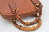 Authentic GUCCI Bamboo 2Way Shoulder Hand Bag Purse Leather Brown Junk 5502K