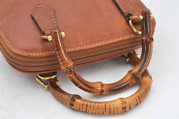 Authentic GUCCI Bamboo 2Way Shoulder Hand Bag Purse Leather Brown Junk 5502K