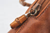 Authentic GUCCI Bamboo 2Way Shoulder Hand Bag Purse Leather Brown Junk 5502K