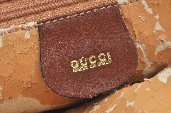 Authentic GUCCI Bamboo 2Way Shoulder Hand Bag Purse Leather Brown Junk 5502K