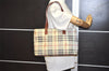 Authentic BURBERRY Vintage Nova Check PVC Leather Shoulder Tote Bag Beige 5503J