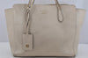 Authentic GUCCI Swing Large Shoulder Tote Bag Leather 354397 White Junk 5504J