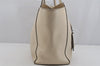 Authentic GUCCI Swing Large Shoulder Tote Bag Leather 354397 White Junk 5504J