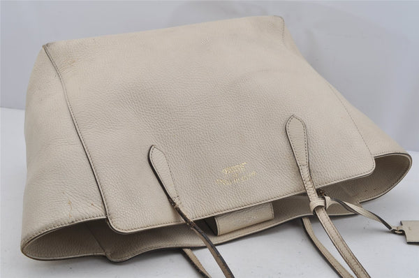 Authentic GUCCI Swing Large Shoulder Tote Bag Leather 354397 White Junk 5504J
