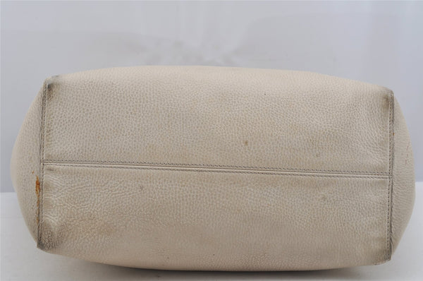 Authentic GUCCI Swing Large Shoulder Tote Bag Leather 354397 White Junk 5504J