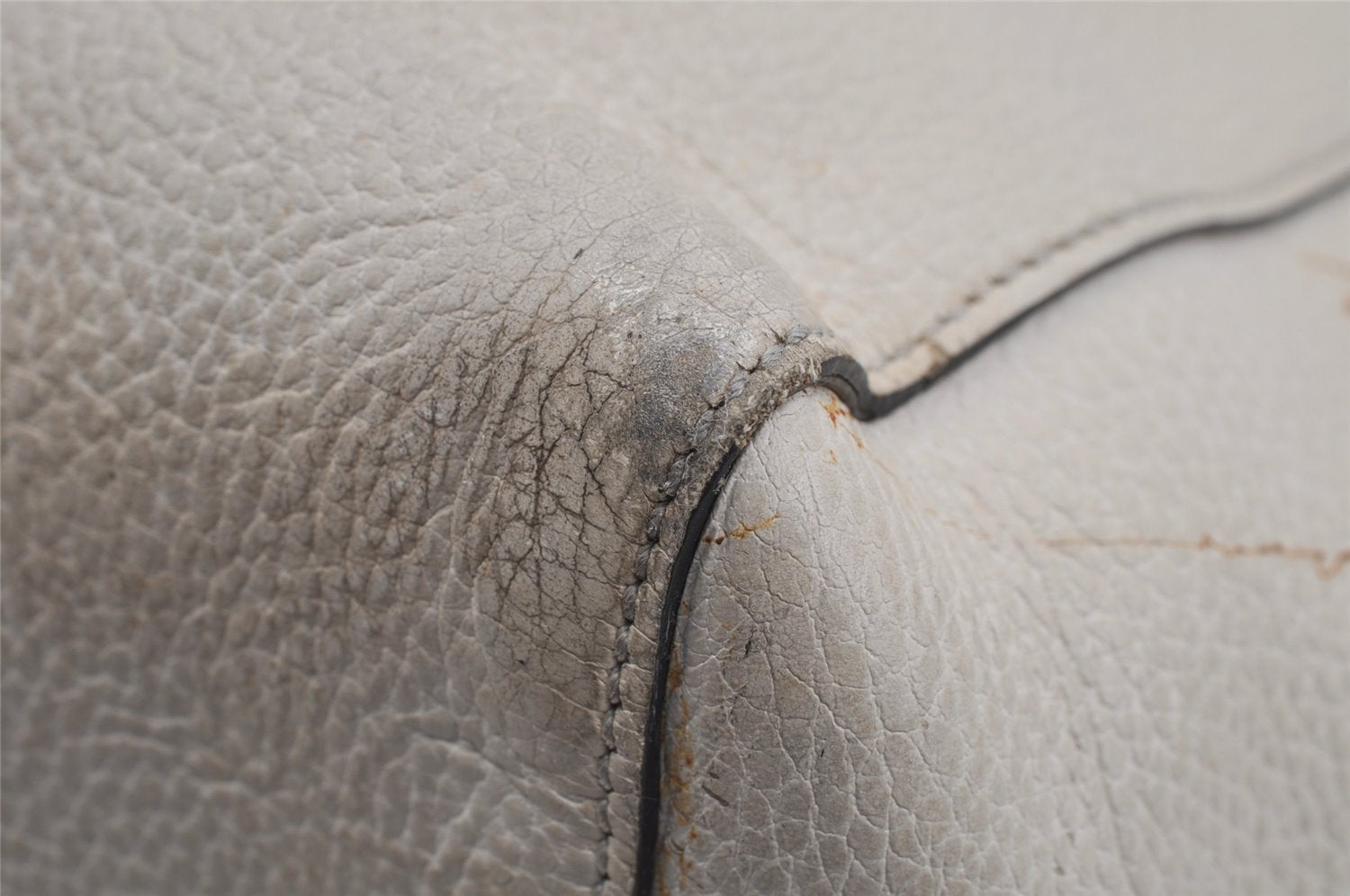 Authentic GUCCI Swing Large Shoulder Tote Bag Leather 354397 White Junk 5504J