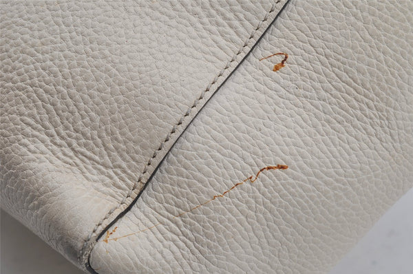 Authentic GUCCI Swing Large Shoulder Tote Bag Leather 354397 White Junk 5504J