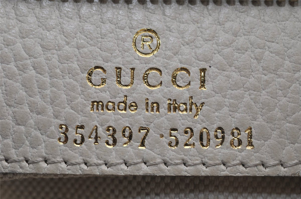 Authentic GUCCI Swing Large Shoulder Tote Bag Leather 354397 White Junk 5504J