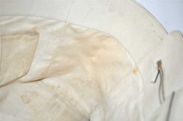Authentic GUCCI Swing Large Shoulder Tote Bag Leather 354397 White Junk 5504J